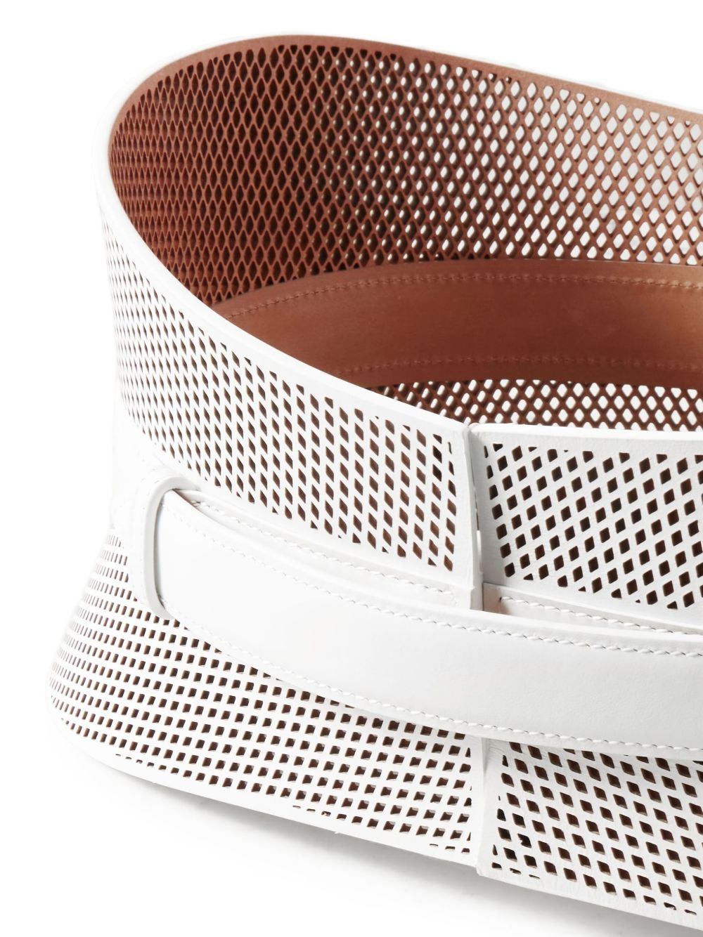 perforated leather belt - 3