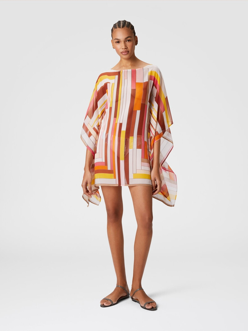 Missoni Short printed silk kaftan with wide sleeves outlook