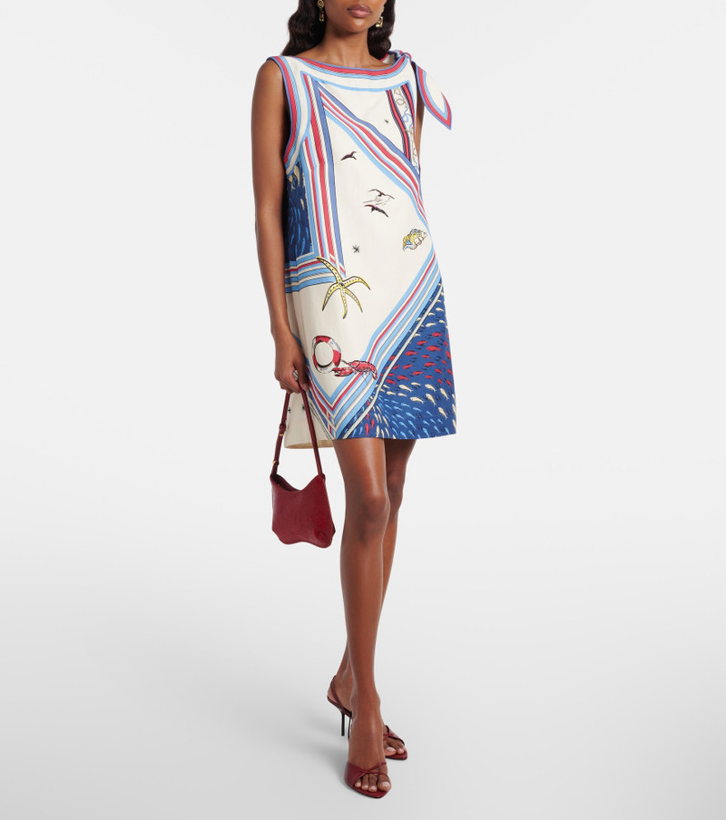 ALÉMAIS Printed satin foulard minidress outlook