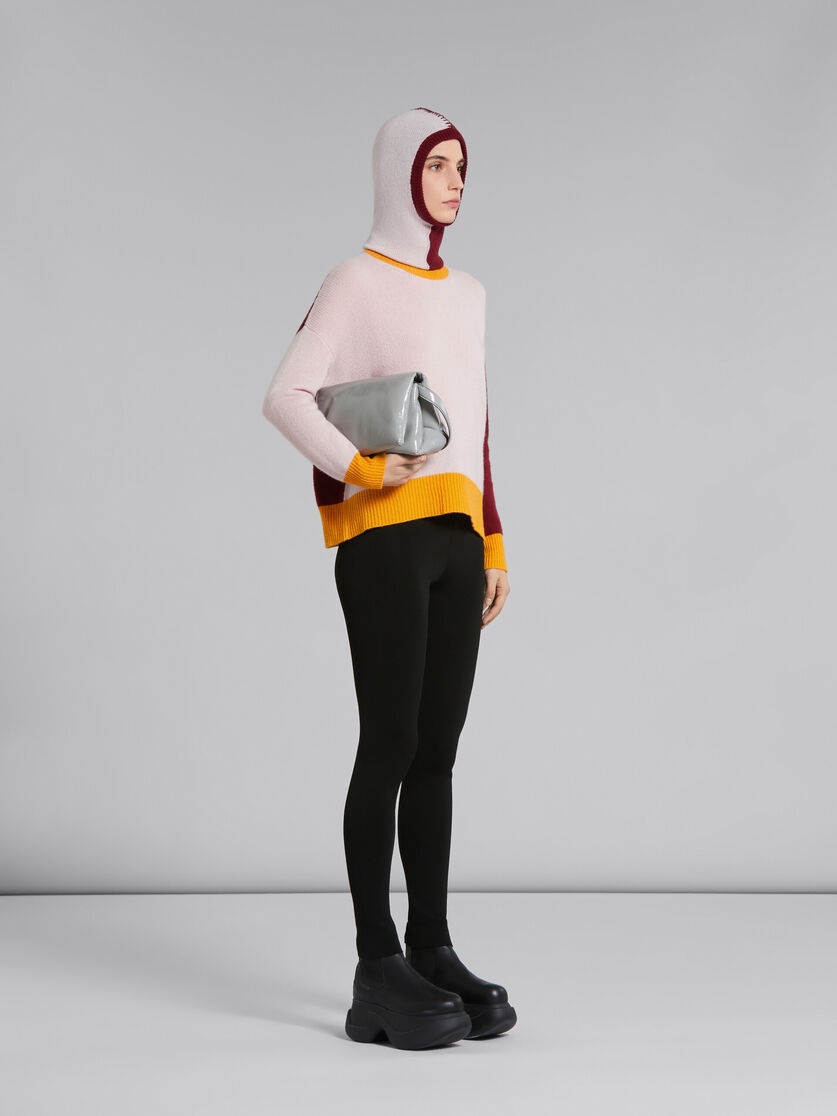 PINK COLOUR-BLOCK CASHMERE JUMPER - 5