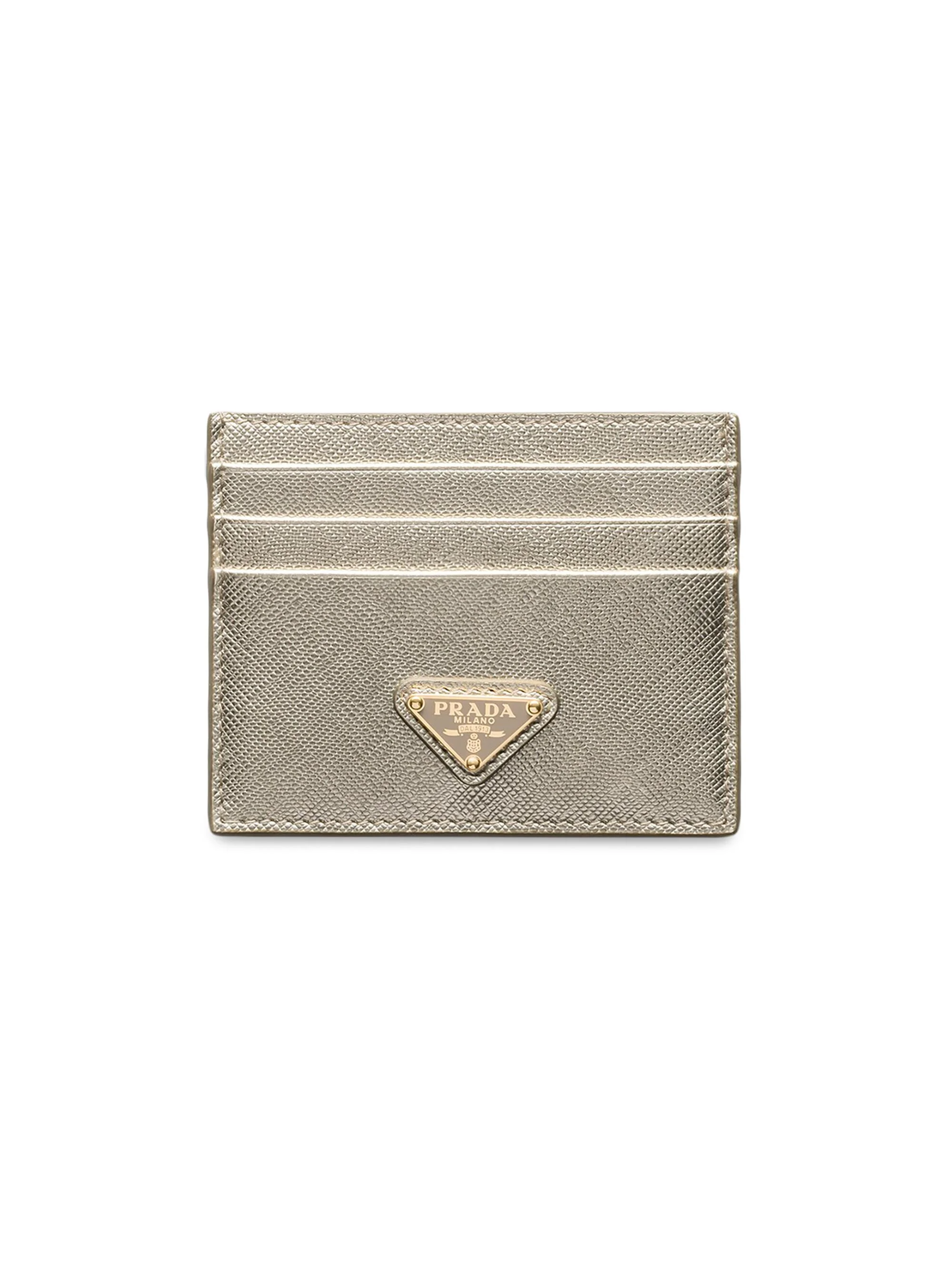 Women's Saffiano Leather Card Holder - Gold - 1