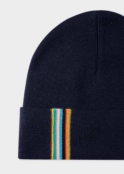 Paul Smith Wool Beanie With 'Signature Stripe' Trim outlook
