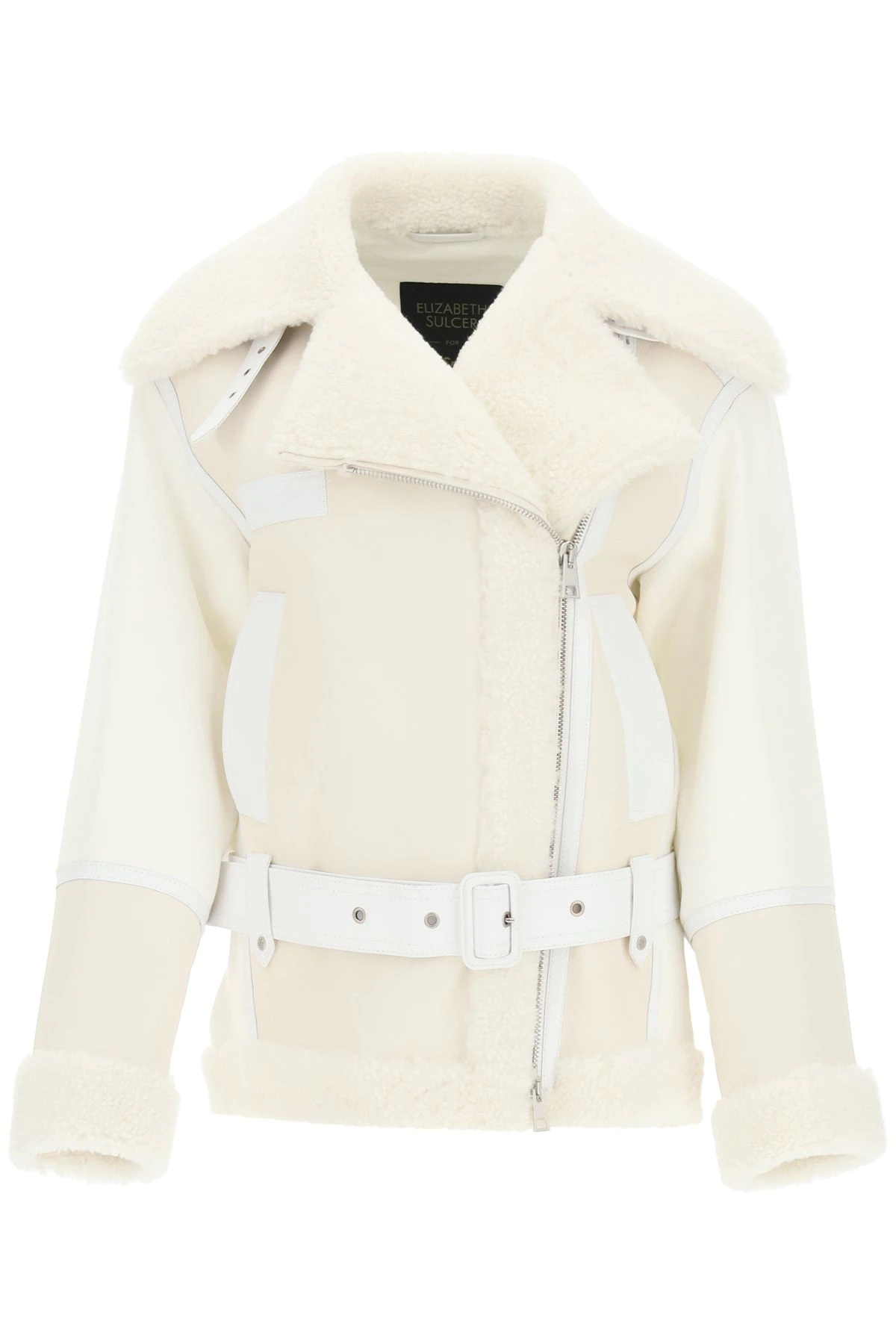 COTTON JACKET WITH NAPPA AND SHEARLING INSERTS - 1