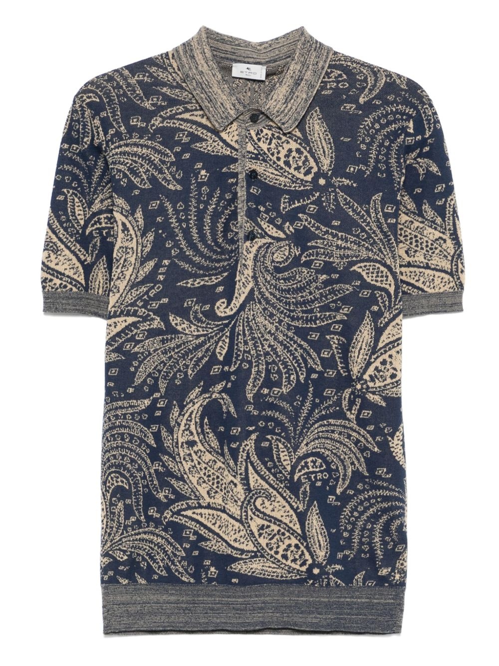 paisley-jacquard polo shirt - 1