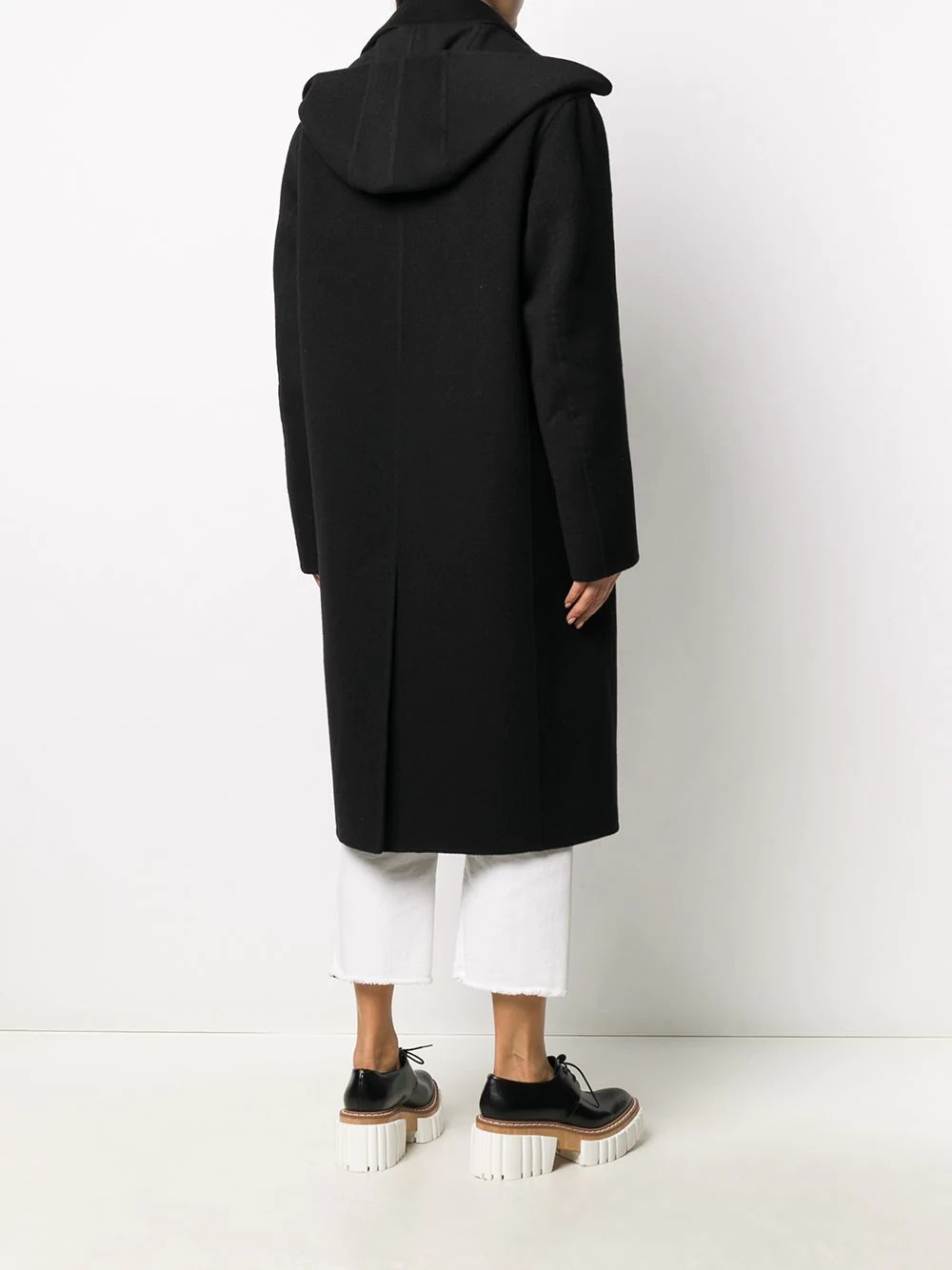 double-breasted hooded wool coat - 3