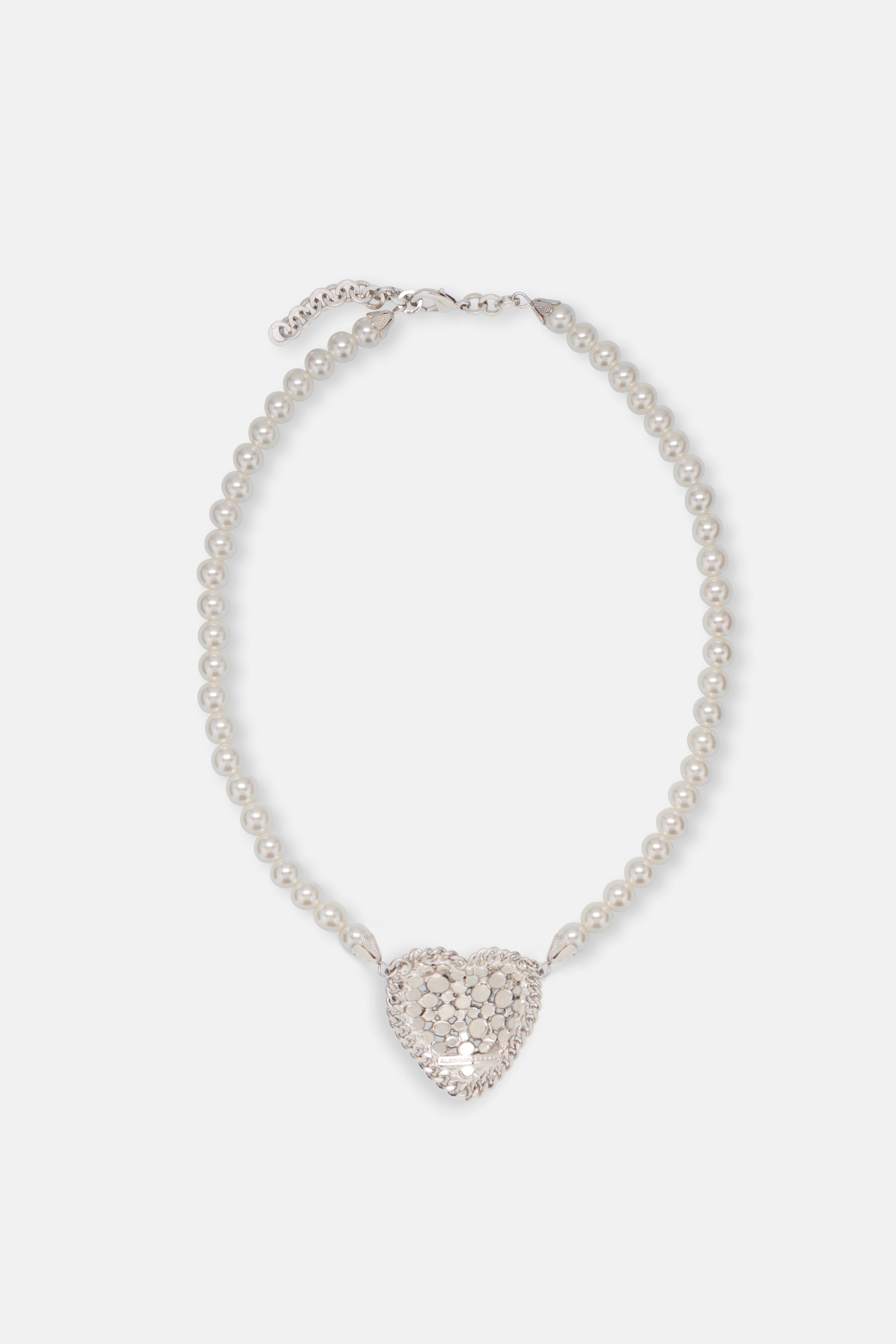 PEARL NECKLACE WITH HEART - 2