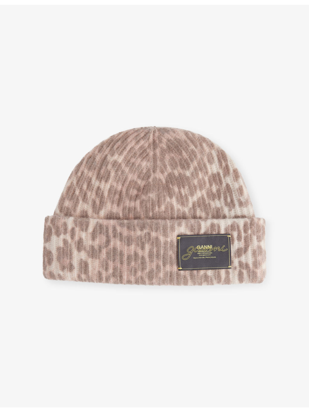 Graphic Print Wool Blend Beanie - 1