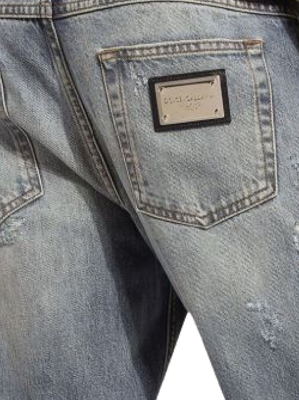 distressed logo-plaque jeans - 3