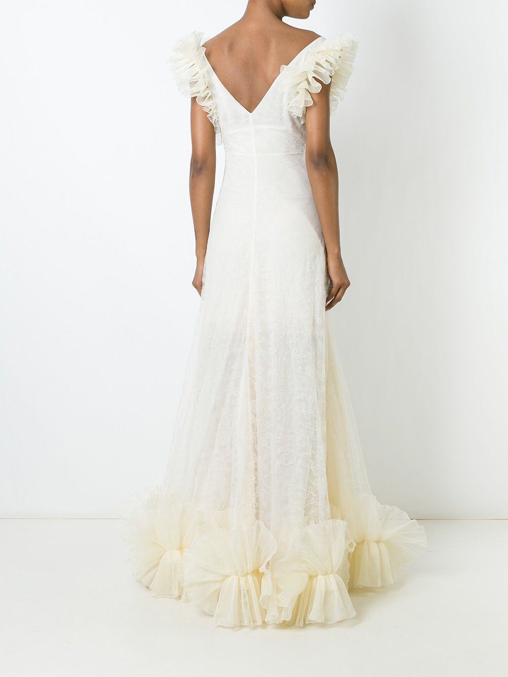 ruffled tulle evening dress - 4