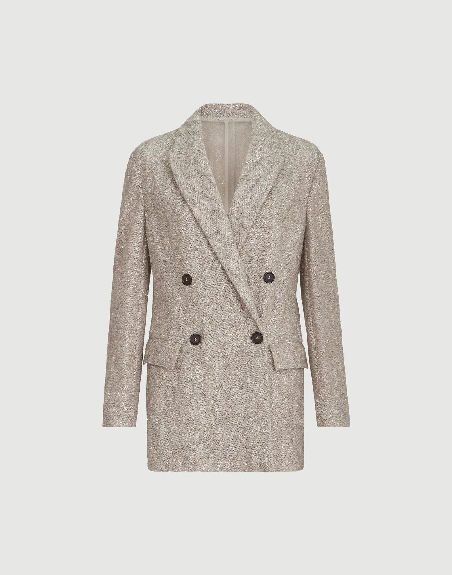 Dazzling chevron embroidery blazer in sparkling mohair and wool - 1