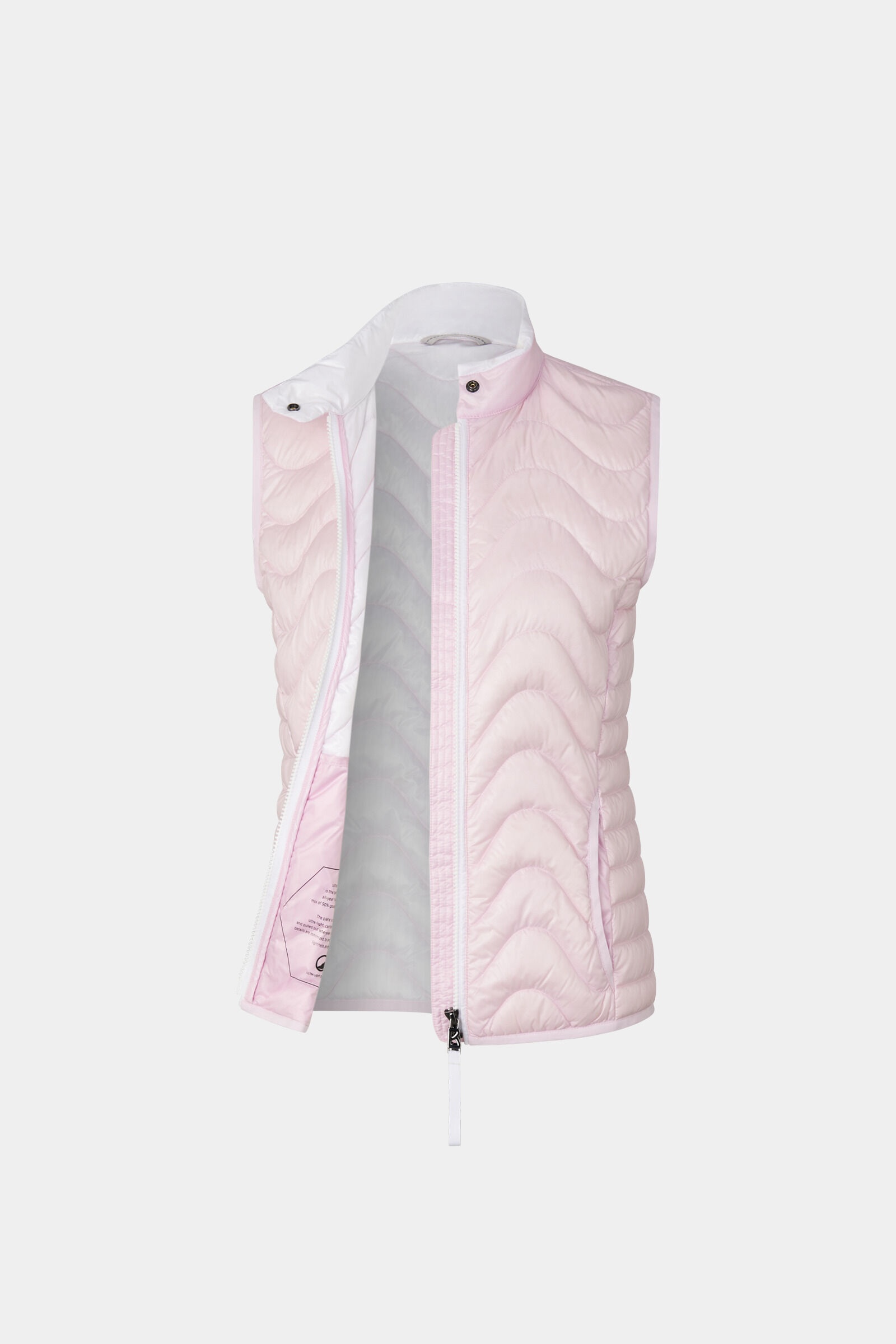 Kleo lightweight down vest in Pink/White - 7