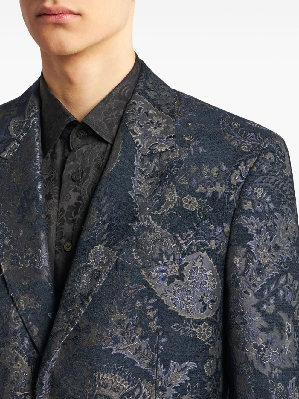 paisley jacquard blazer - 4