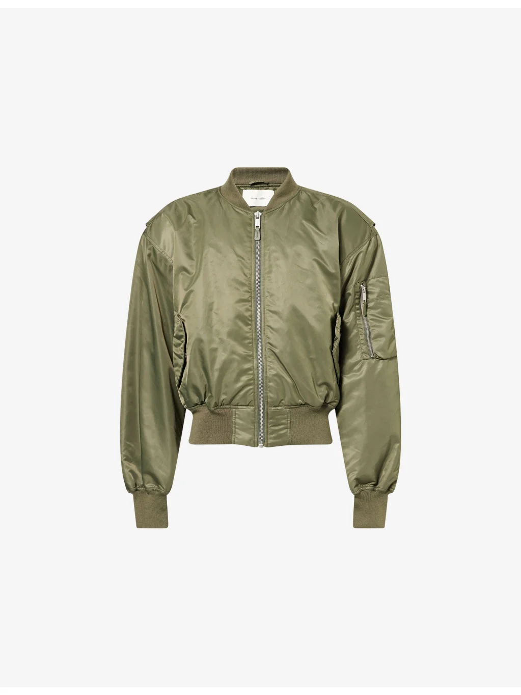 Cropped Broad Nylon Bomber Jacket - 1