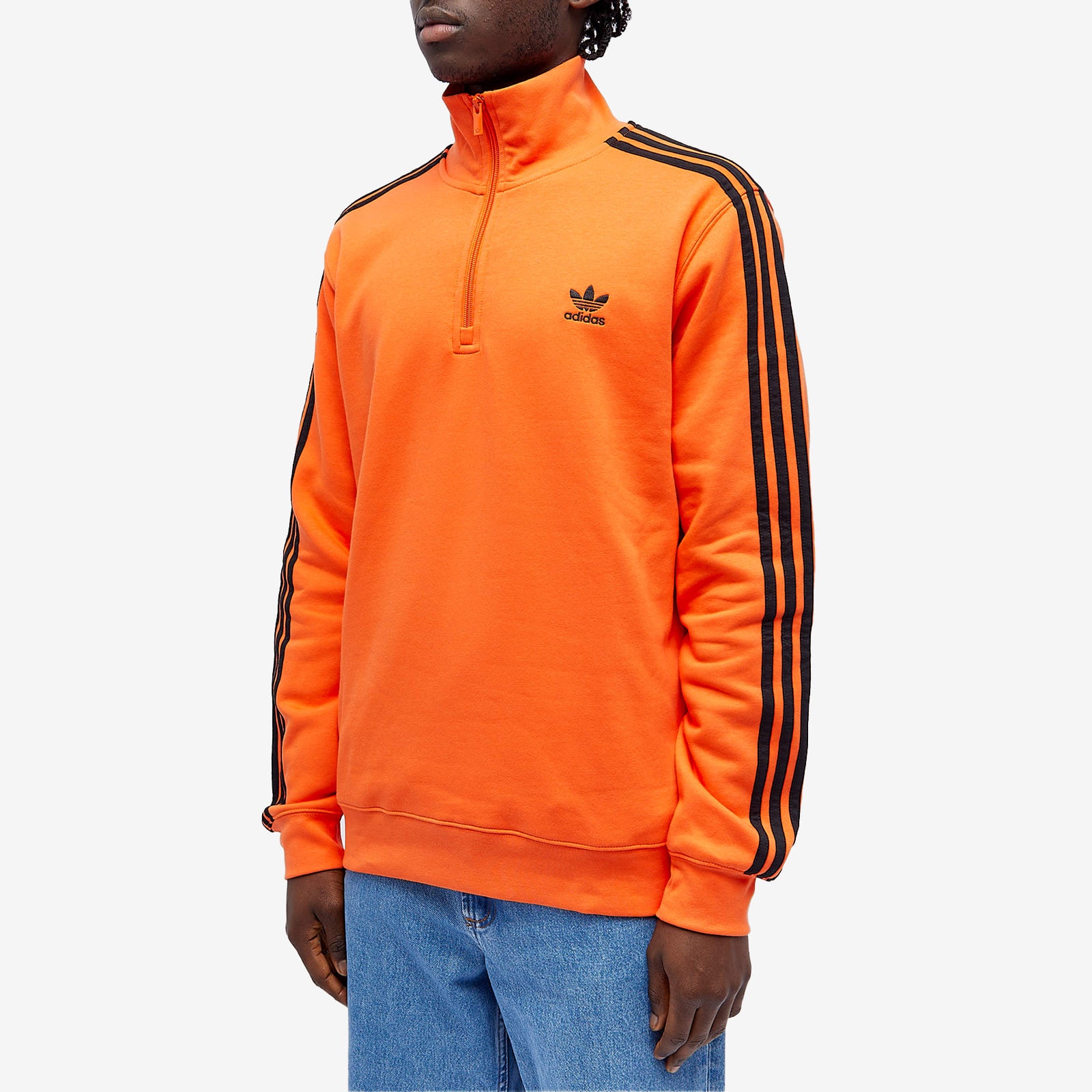 Adidas 3 Stripe Half Zip Crew Sweater - 2