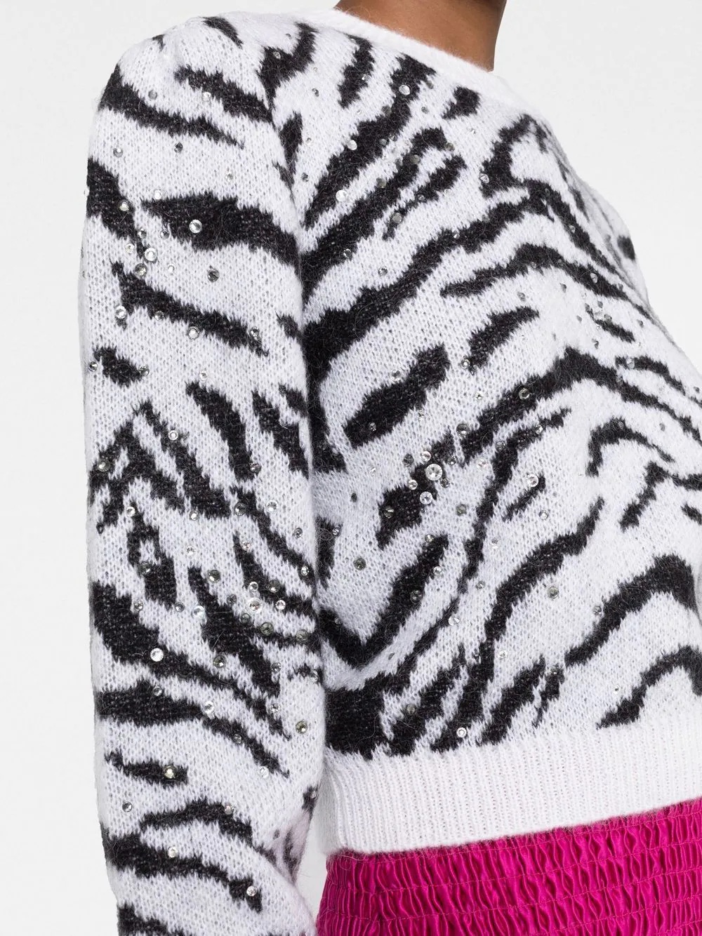 zebra intarsia knitted sweater - 9