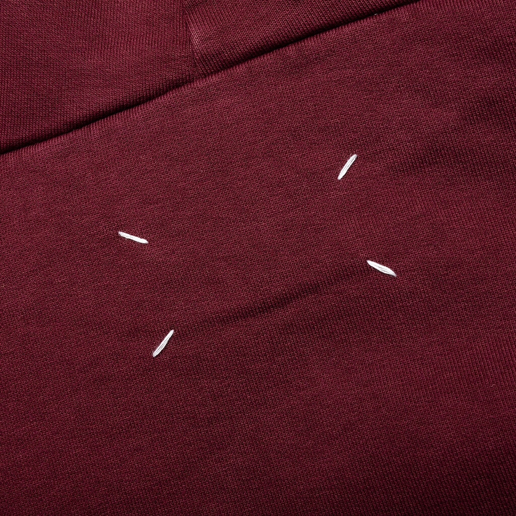 LOGO-EMBROIDERED LONG-SLEEVED HOODIE - BURGUNDY - 5