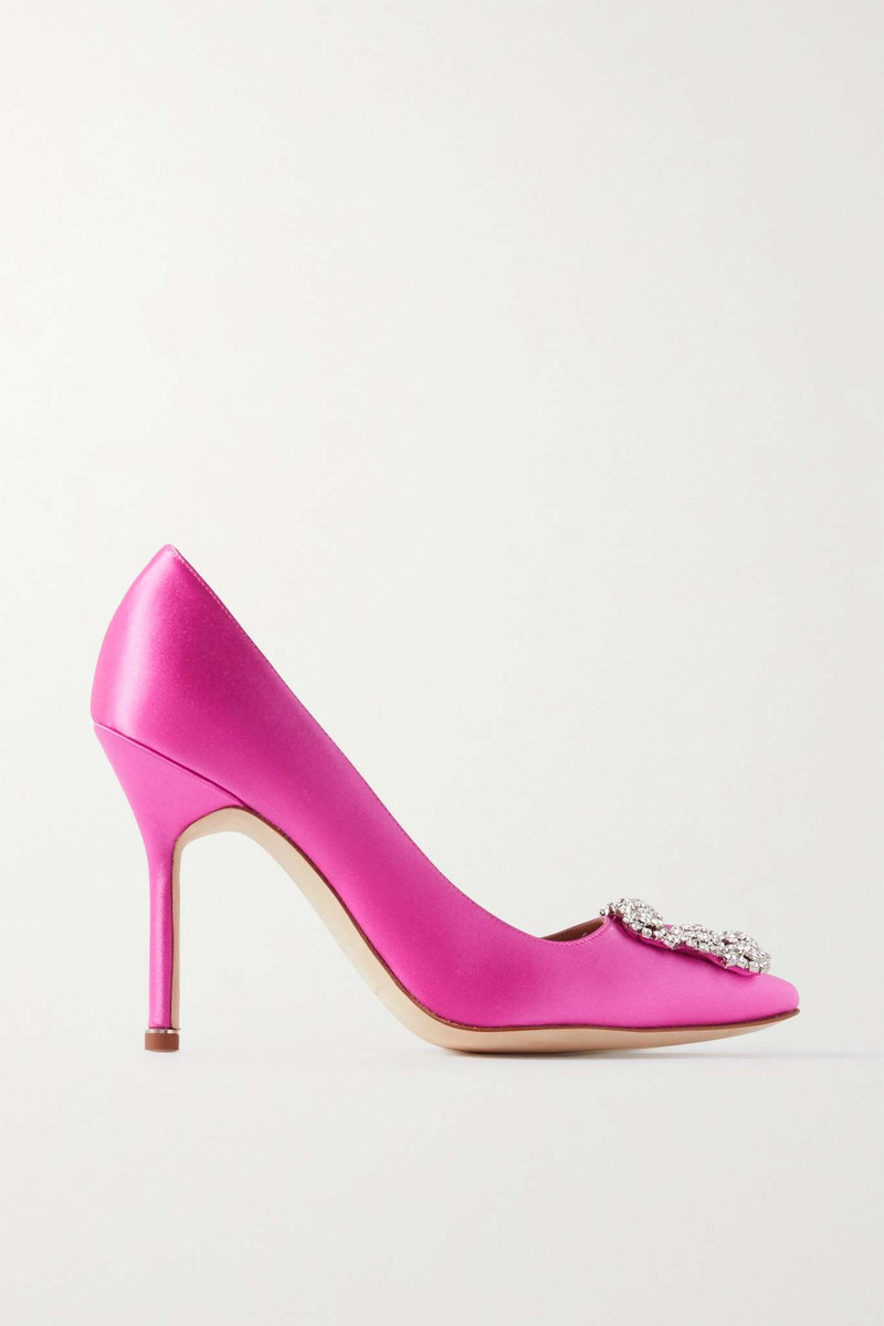 Hangisi 105 crystal-embellished satin pumps - 1