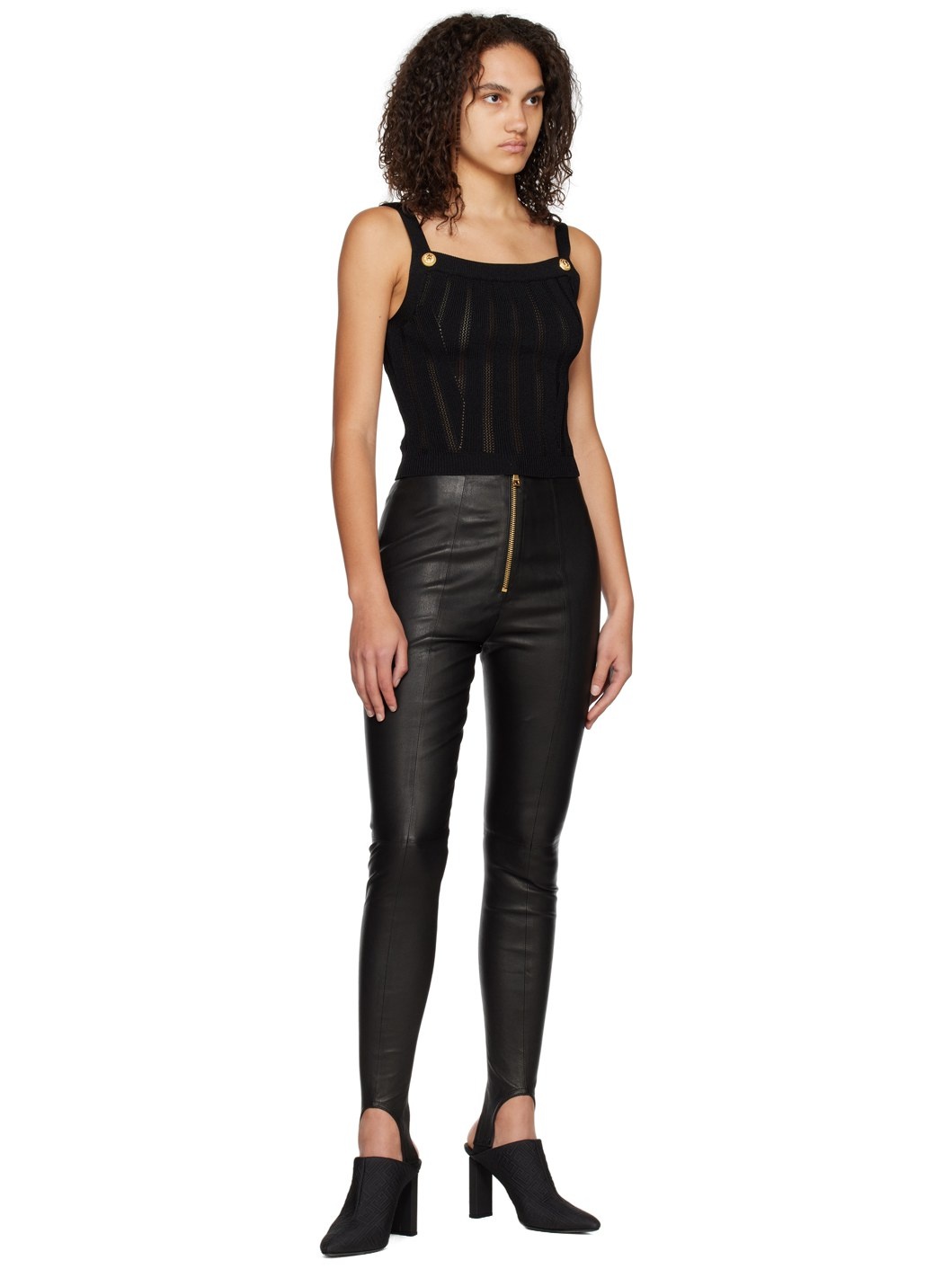 Black Stirrup Leggings - 4
