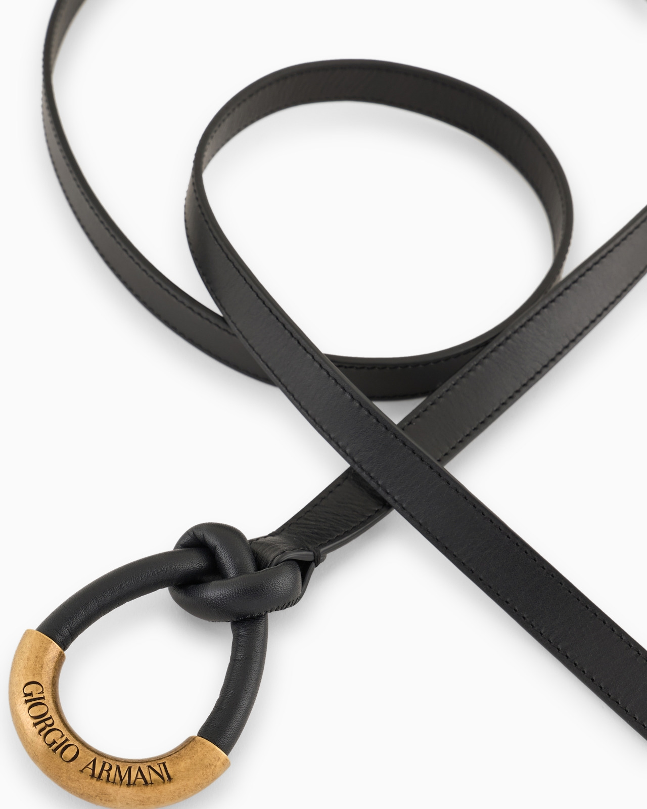 ASV slim leather belt with knot detail - 2