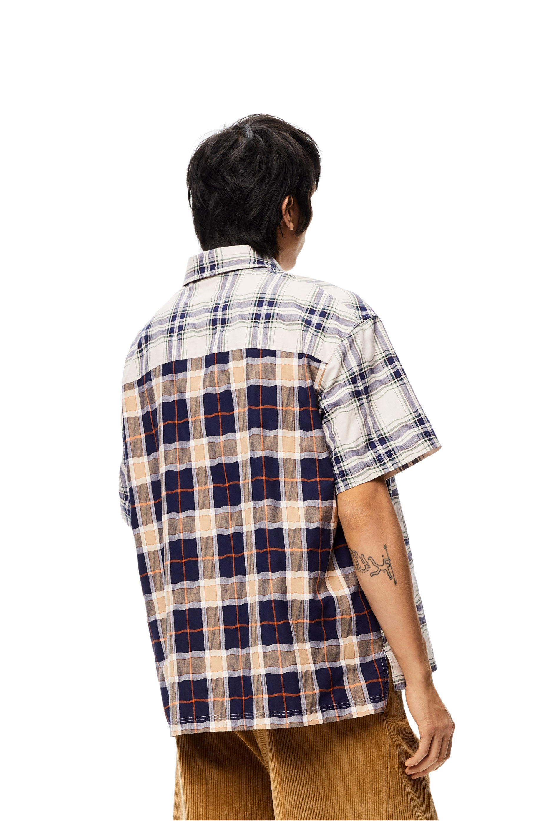 Short sleeve patchwork shirt in cotton - 4