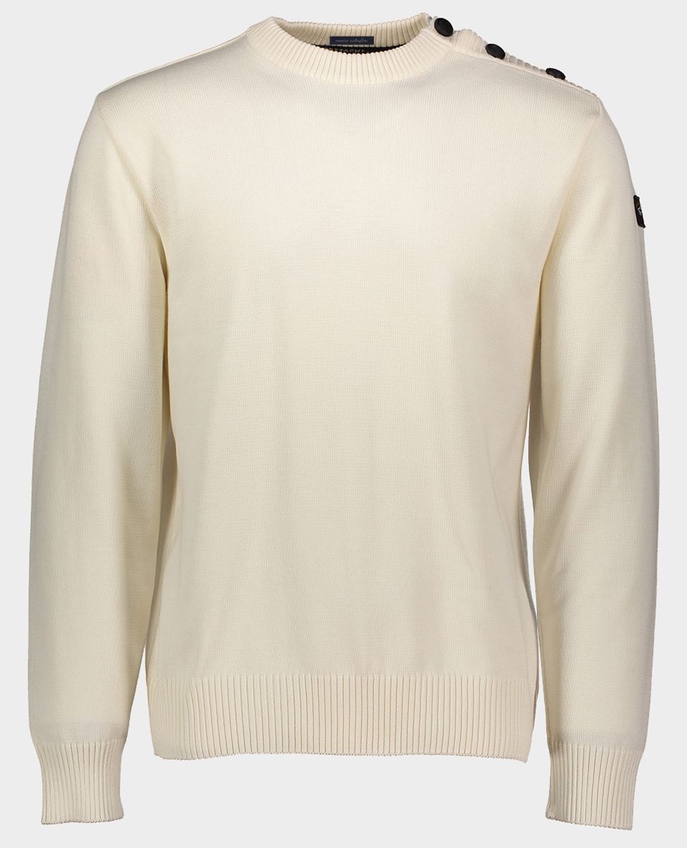 Bretagne wool crew neck with iconic badge - 1