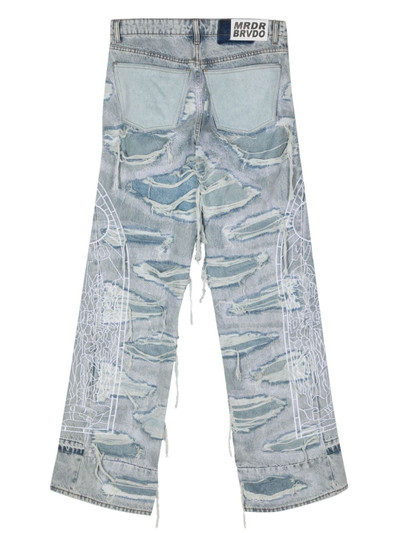 WHO DECIDES WAR distressed-finish straight jeans outlook