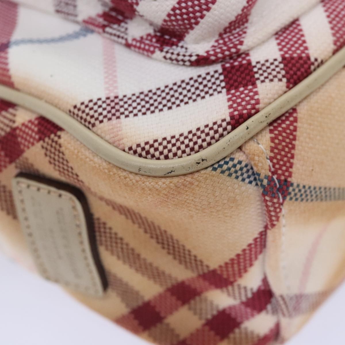 Burberry Nova Check Blue Label Shoulder Bag Canvas White Red - 15