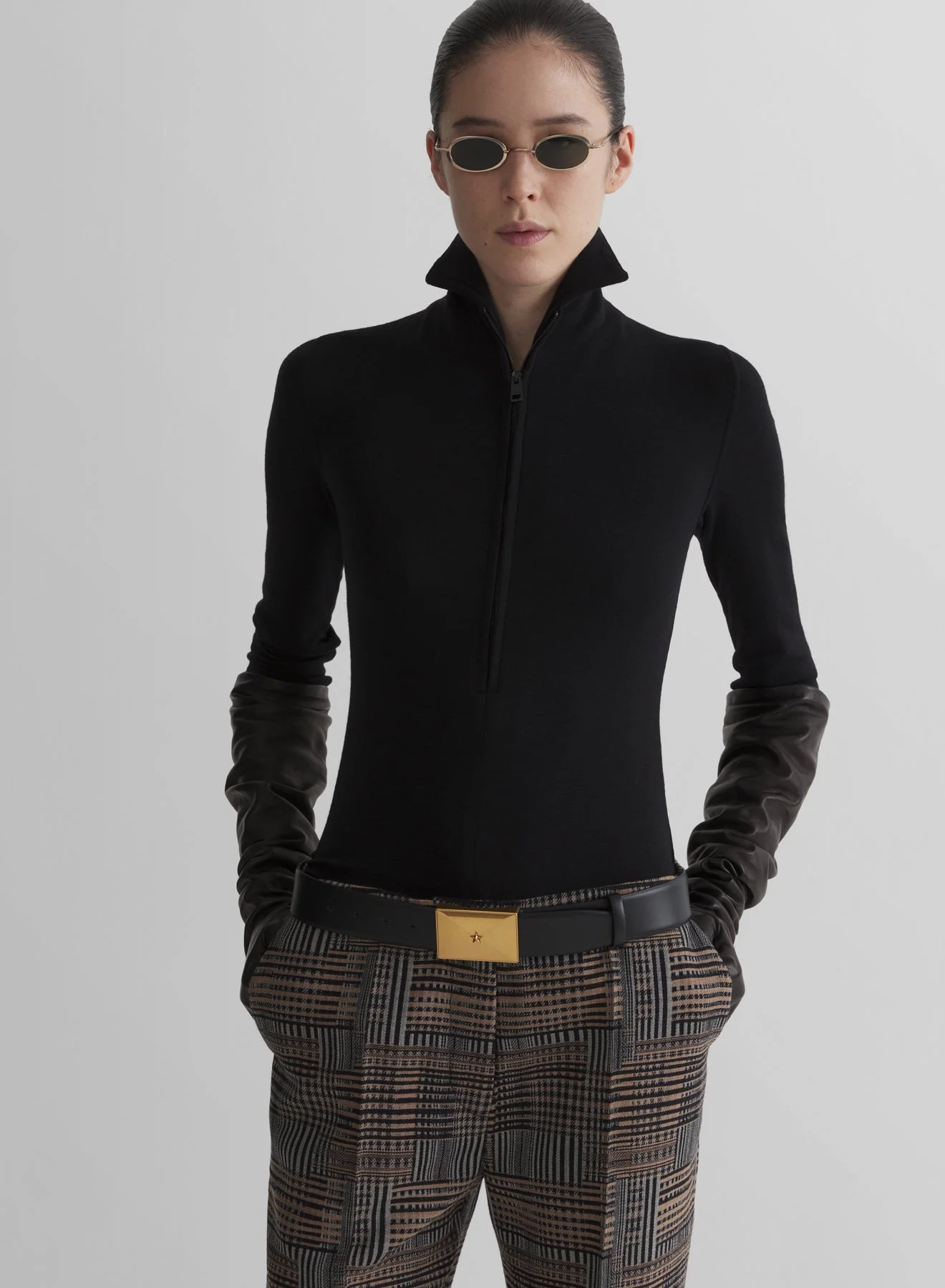 black column jersey top - 1