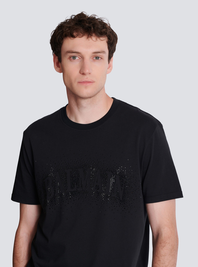 Balmain T-shirt with embroidered crystal spray effect outlook