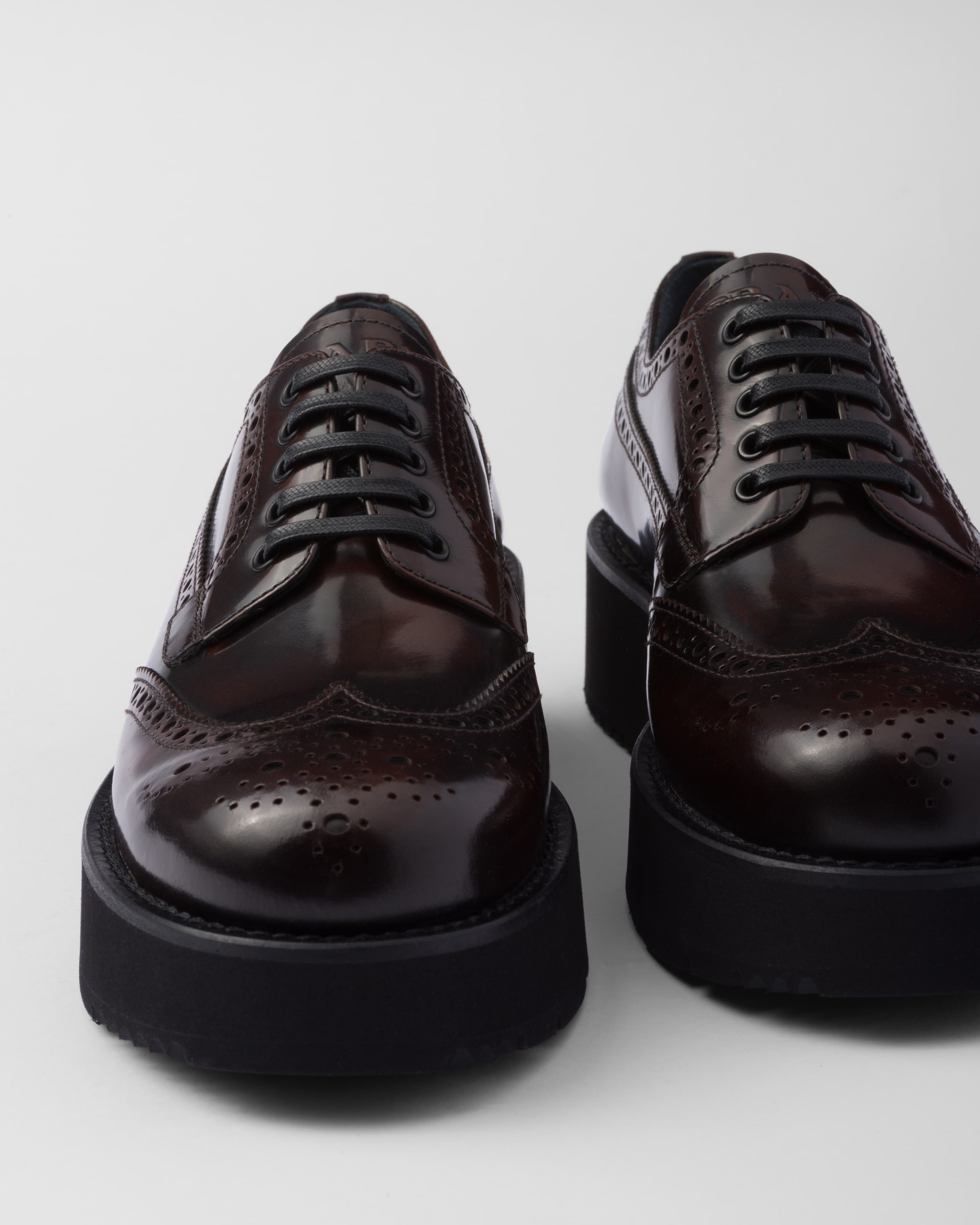 Brushed leather derby shoes - 5