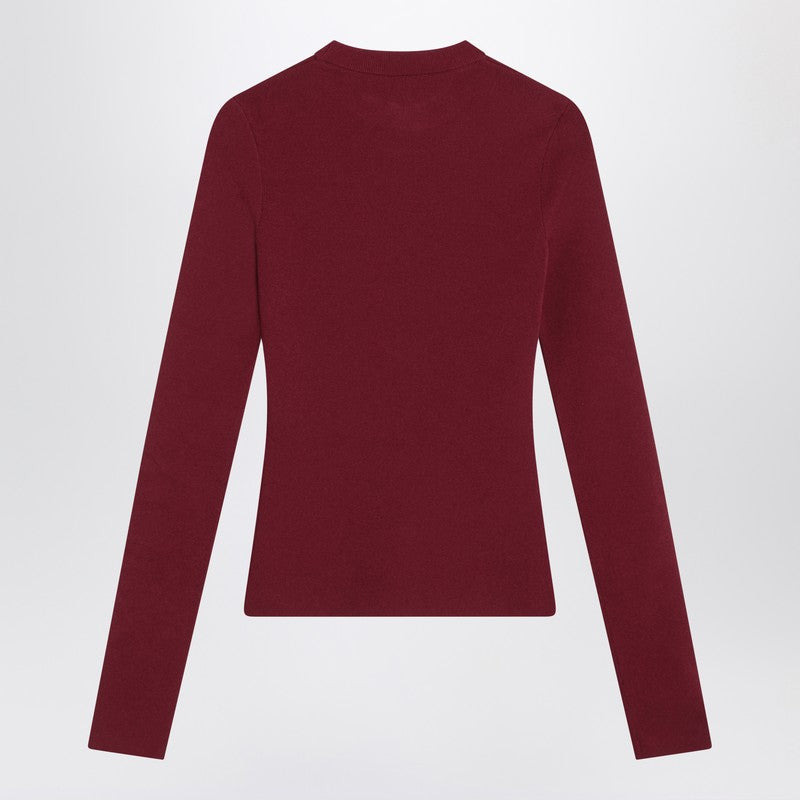 Balenciaga Ribbed Burgundy Nano Bb Sweater Women - 2