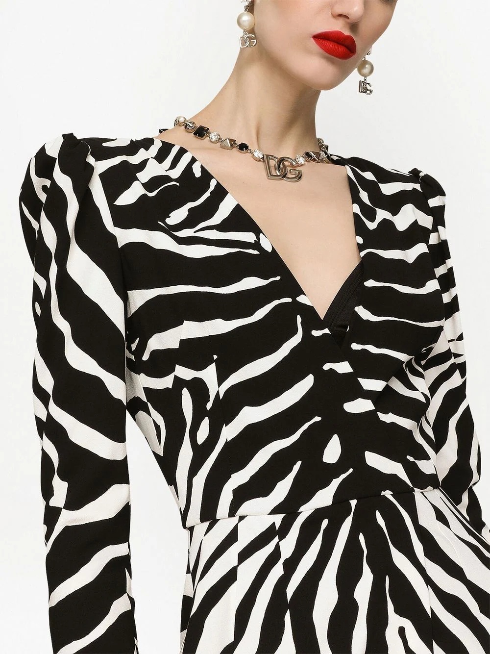 zebra-print long-sleeve dress - 5