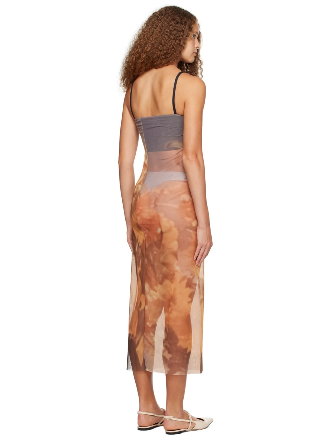 Orange Sunflower Maxi Dress - 3