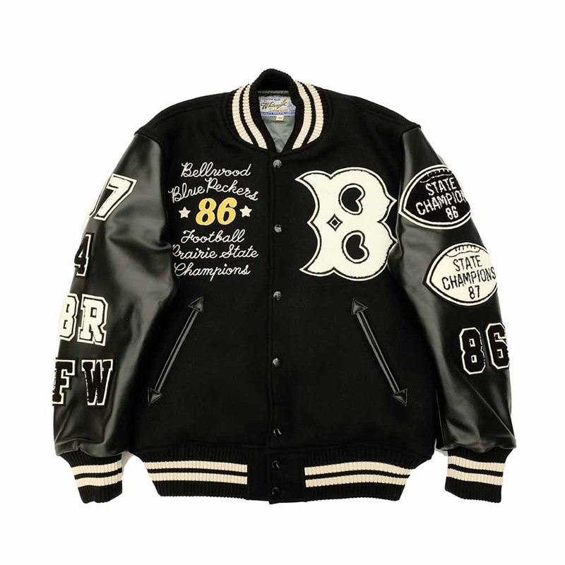 Whitesville 30oz. WOOL MELTON AWARD JACKET - BLUE PECKERS - WV15783 outlook