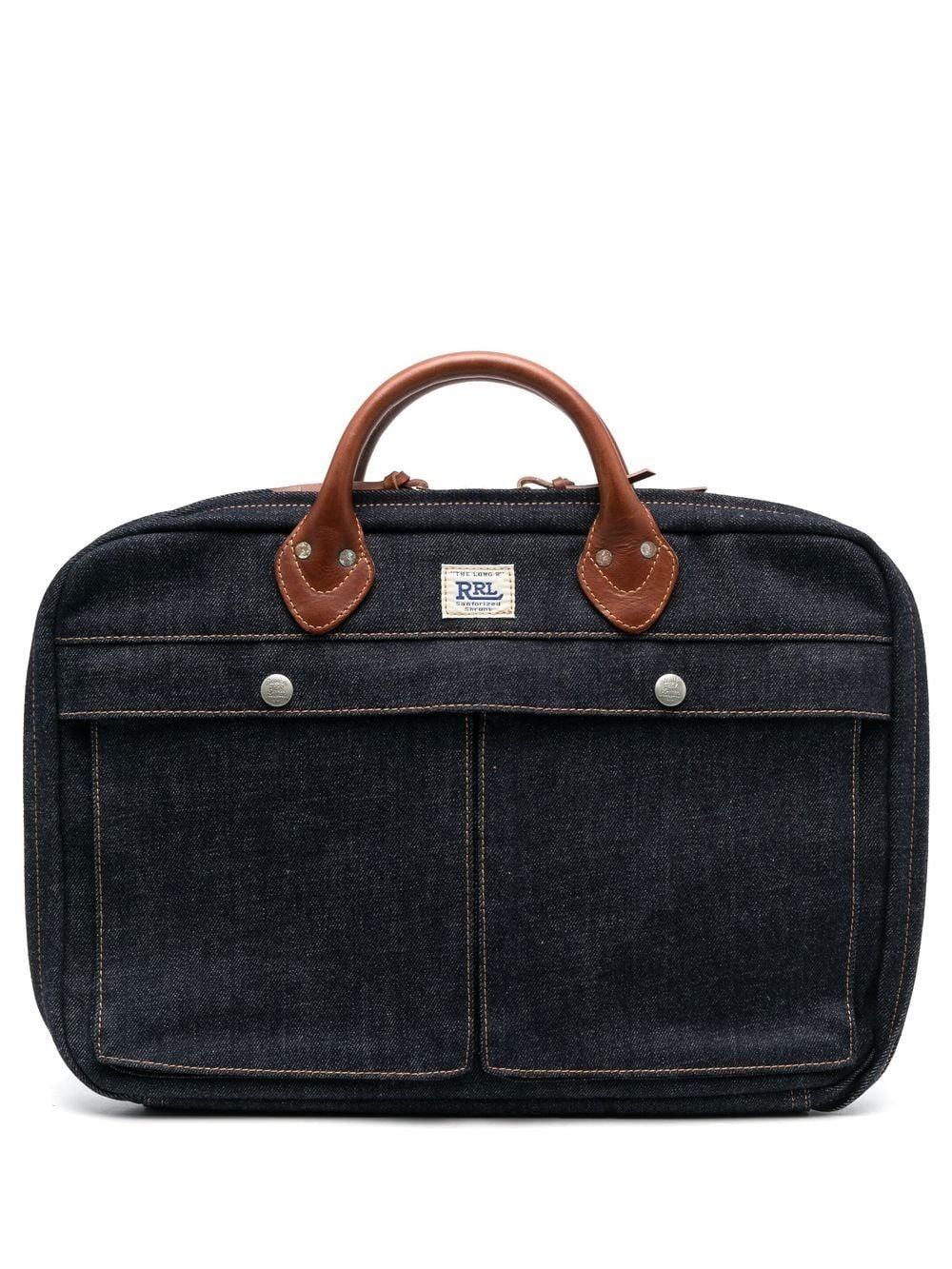 denim laptop briefcase - 1