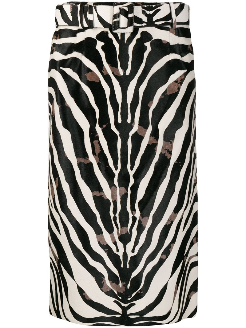 zebra print calf hair skirt 1