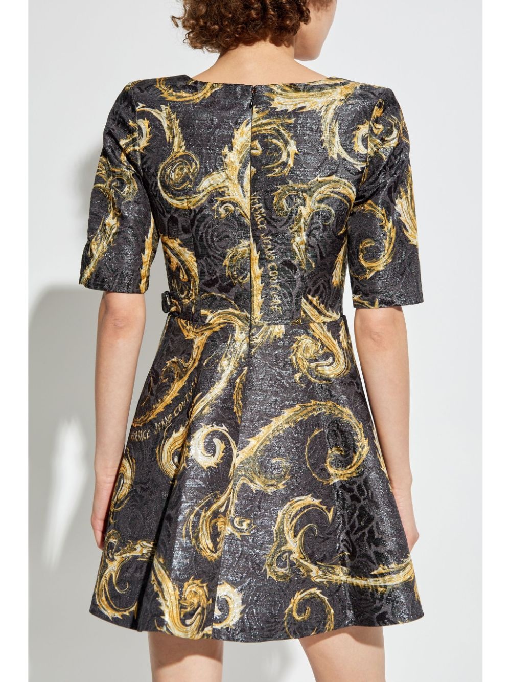 Barocco-print mini dress - 4