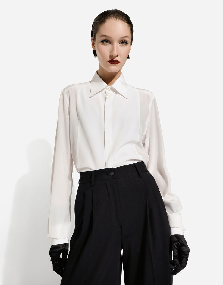 Silk crepe de chine shirt - 6