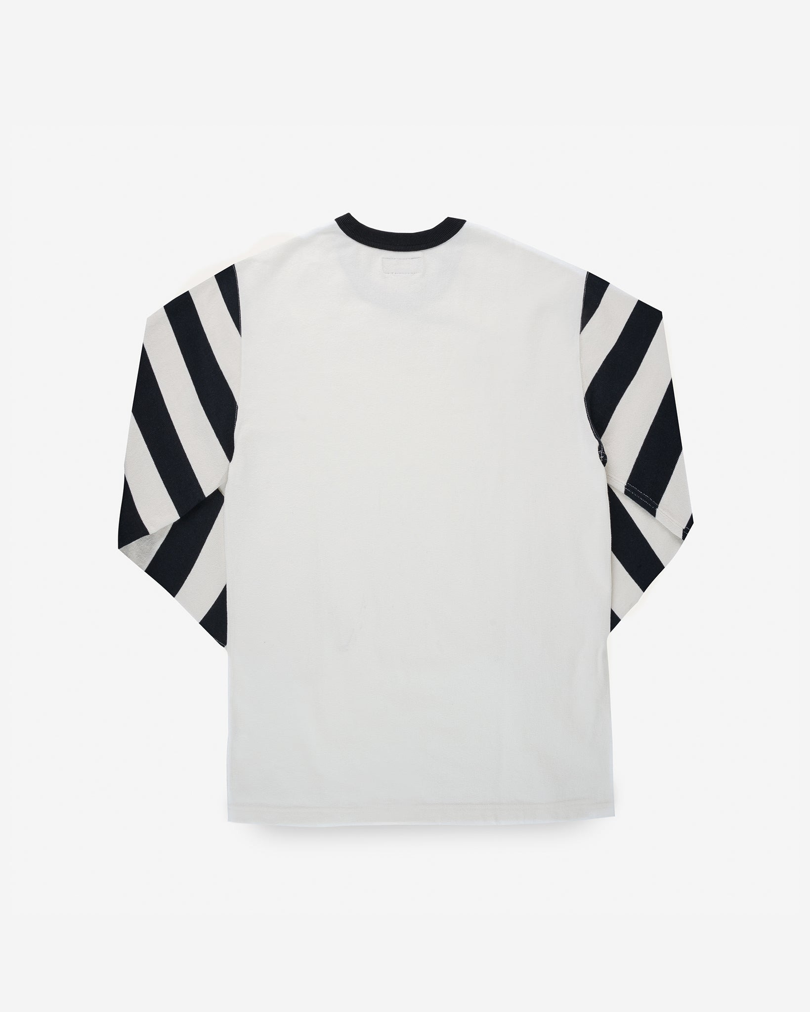 IHTB-12-WHT 11oz Cotton Knit Long-Sleeved Sweater - White Body with Stripes - 5