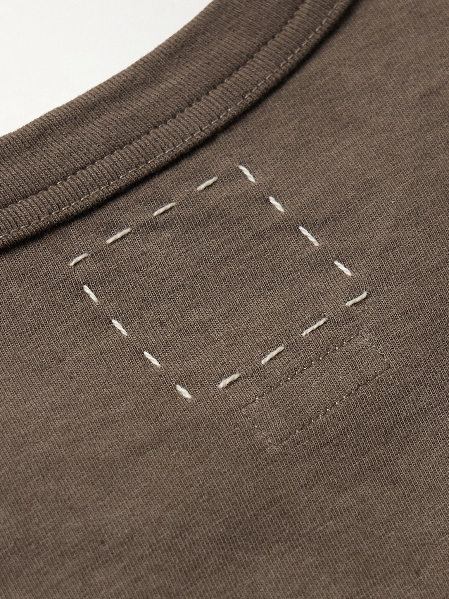 Jumbo Garment-Dyed Cotton-Jersey T-Shirt Brown - 5