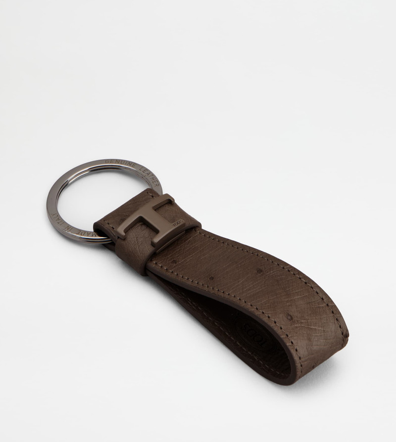 Tod's KEY HOLDER IN OSTRICH - BROWN outlook