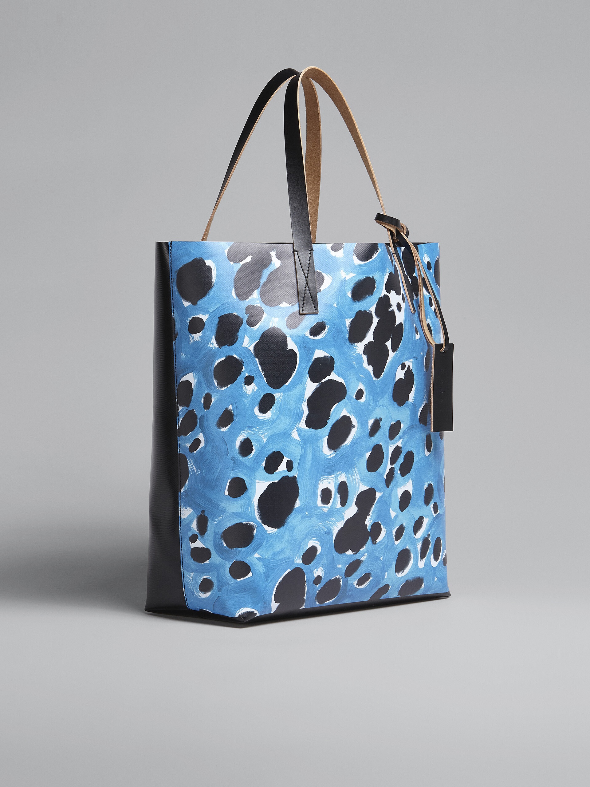 BLUE POP DOTS PRINT TRIBECA SHOPPING BAG - 6