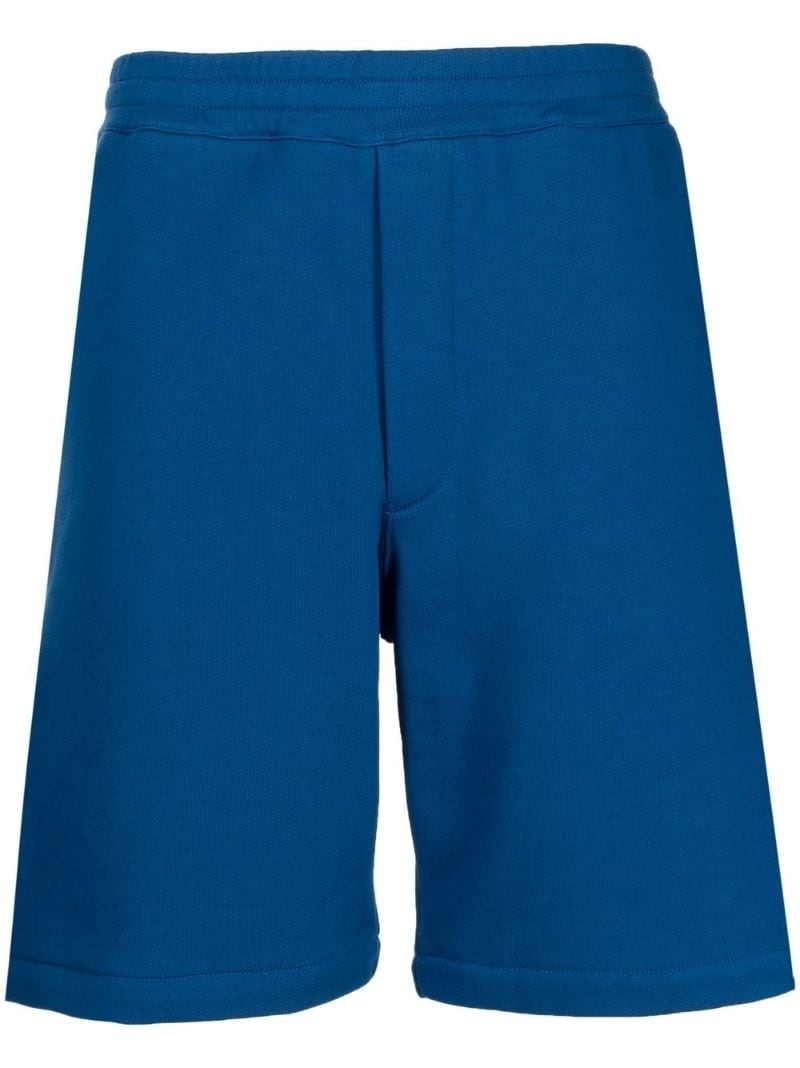logo-tape cotton track shorts - 1