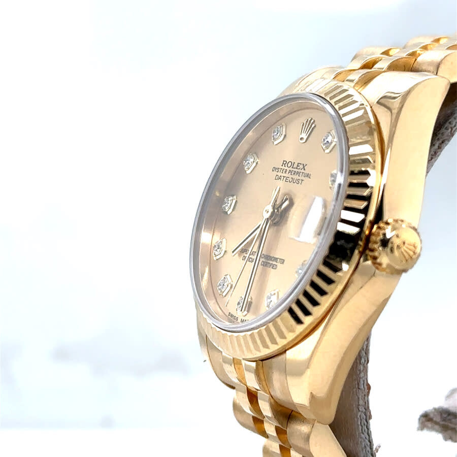 Pre-owned Rolex Datejust Automatic Diamond Champagne Dial Ladies Watch 178278 CDJ - 4