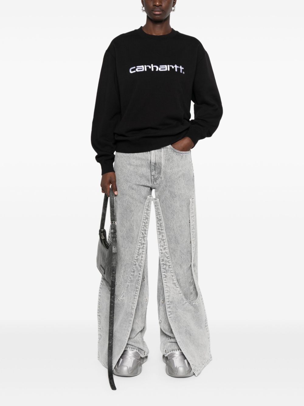 logo-embroidered cotton sweatshirt - 2