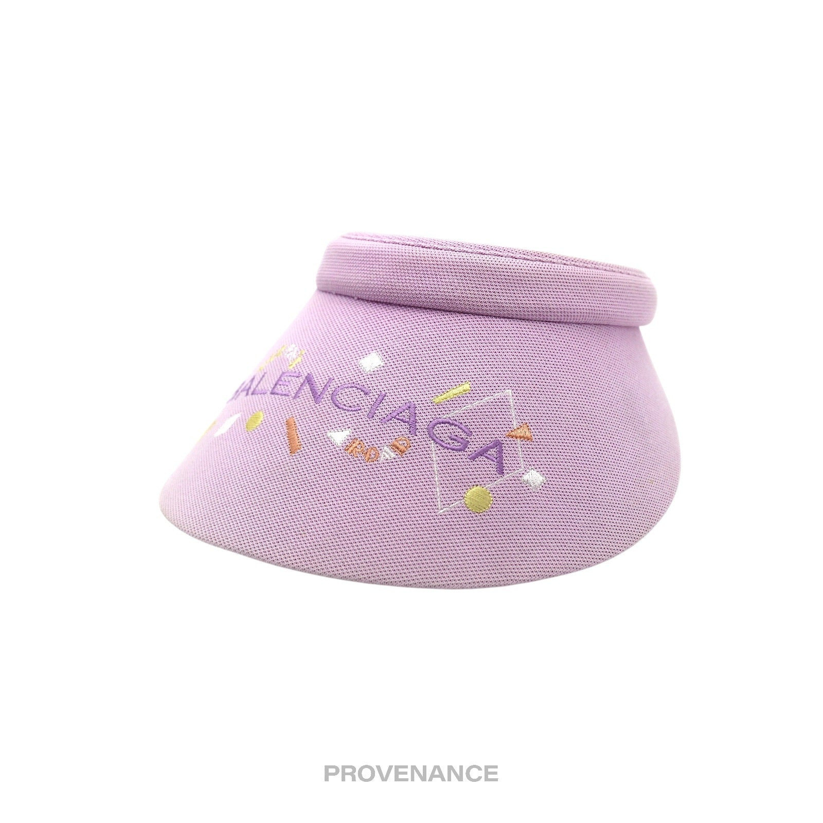 Balenciaga Logo Embroidered Visor - Lavender Geometric - 2