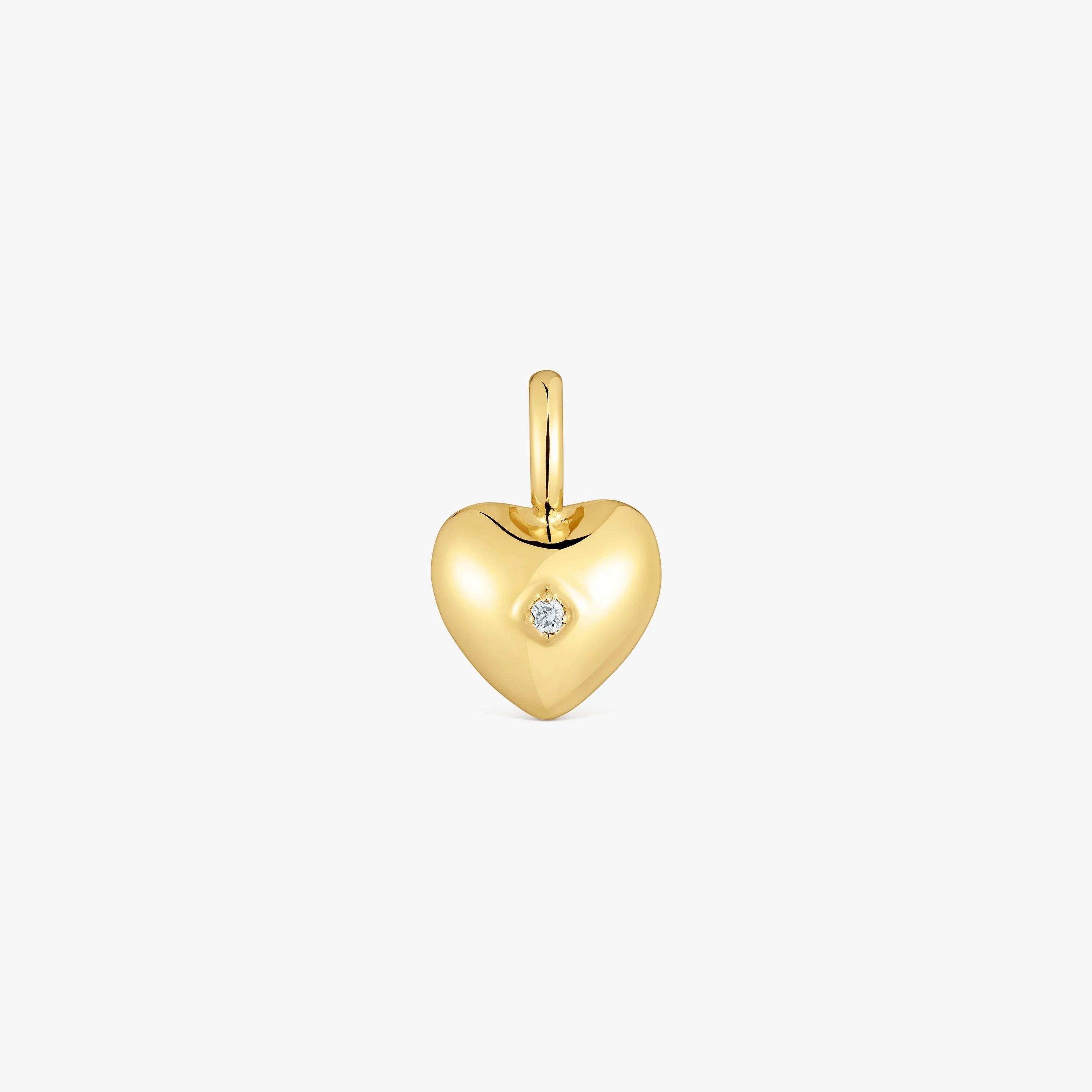 18K solid gold Pendant with small heart diamond My Other Half - 1