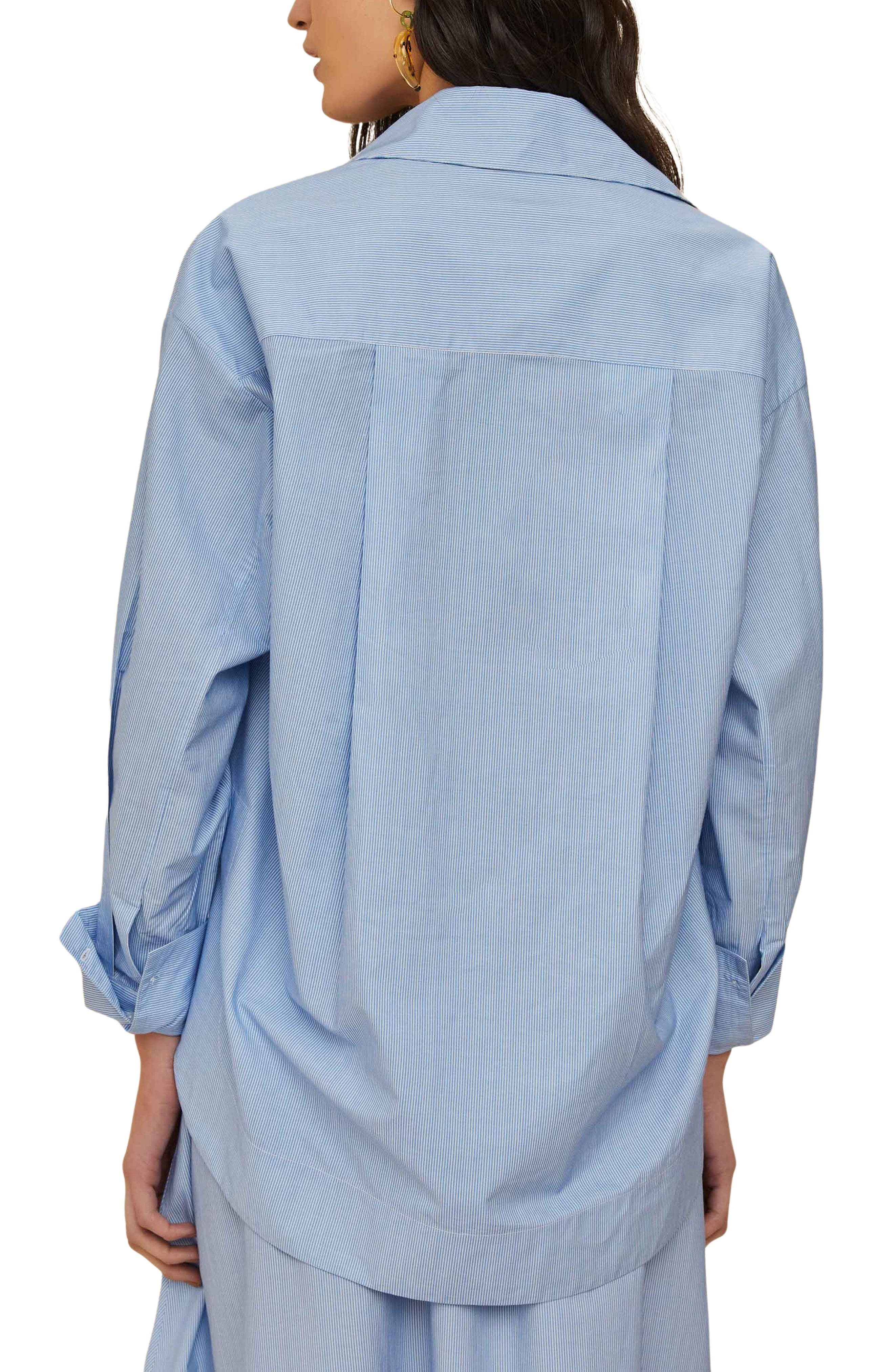 FARM Rio Banana Cocina Striped Button-Up Shirt in Blue at Nordstrom - 2