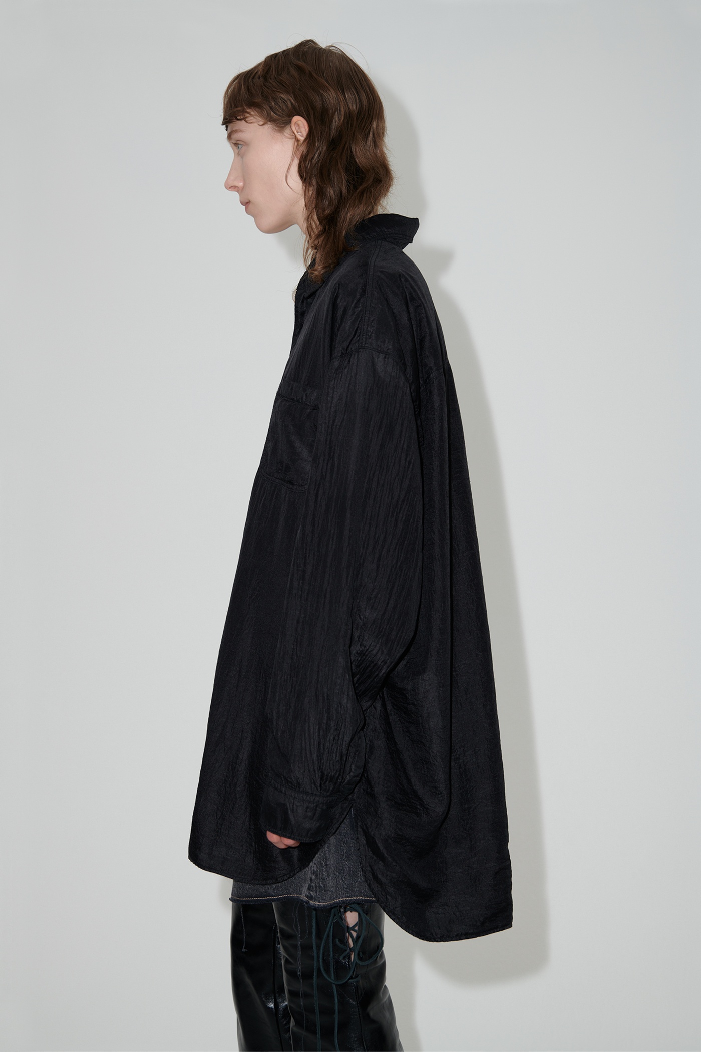 Darling Shirt Black Cotton Silk - 6
