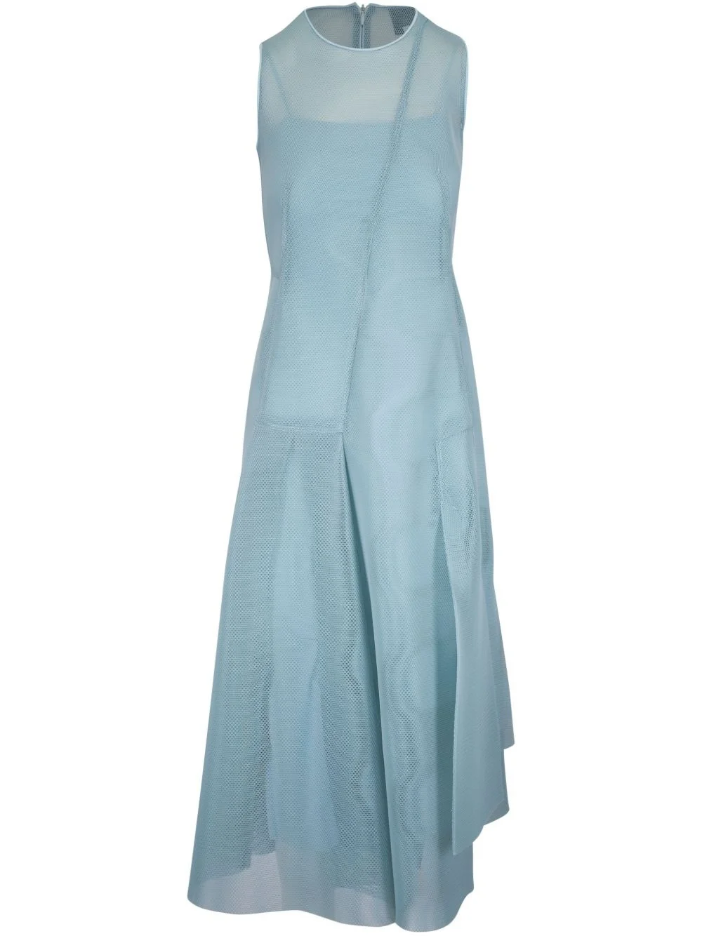 asymmetric-design midi dress - 1